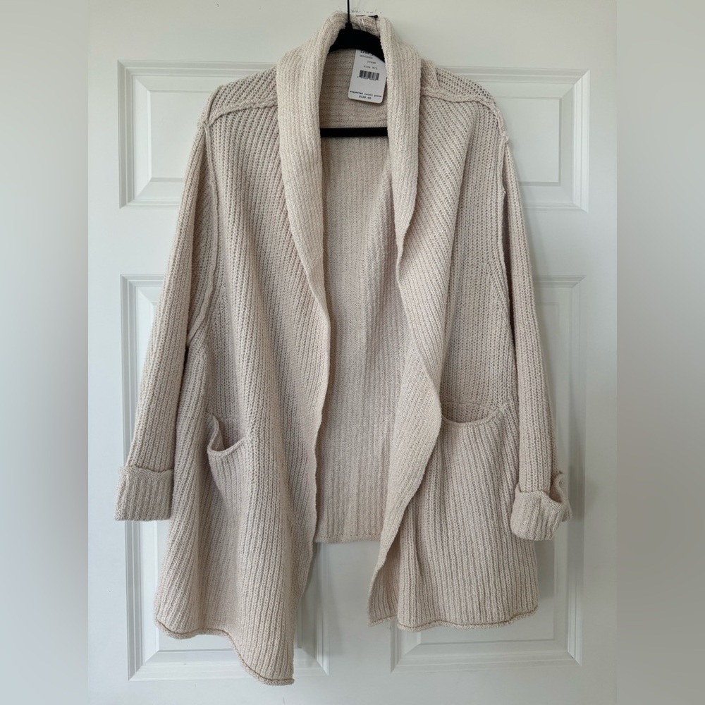 NWT Free People Cream Knit Oversized Cardigan